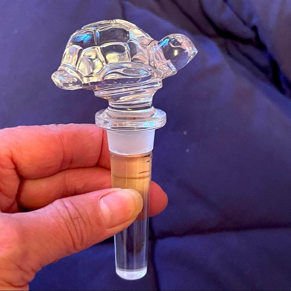 Towle Full Lead Austrian Crystal Turtle Bottle Stopper